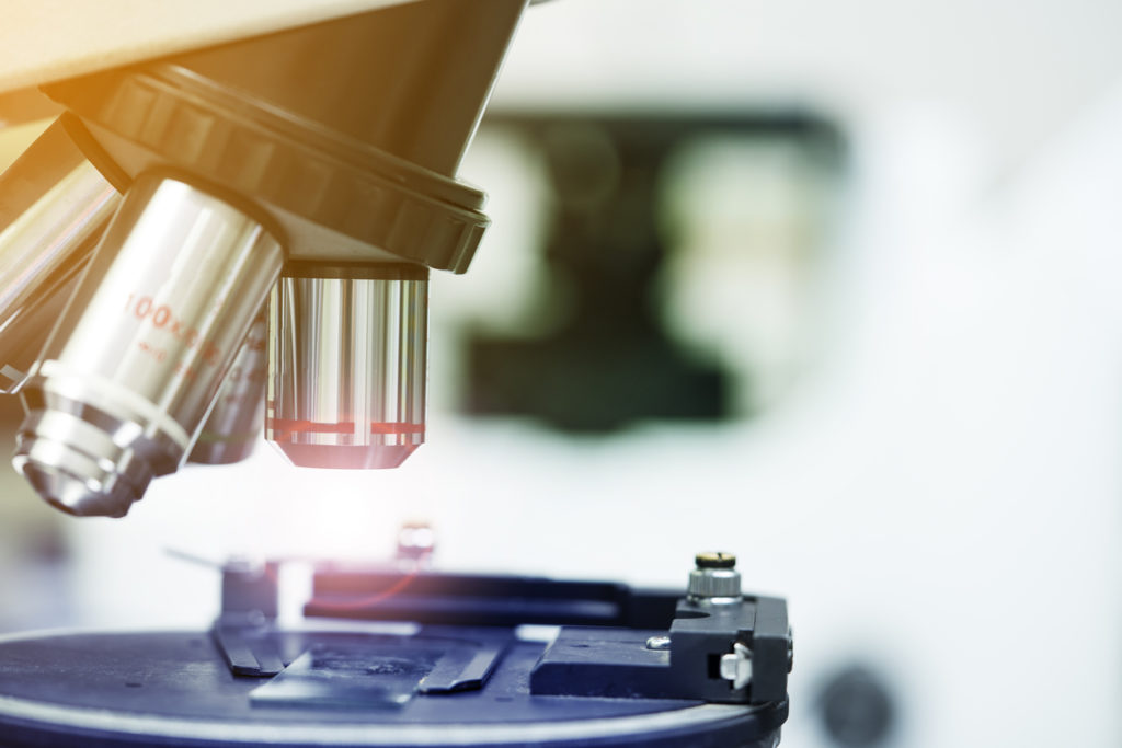 close up laboratory microscope, science and research concept close up laboratory microscope, science and research concept