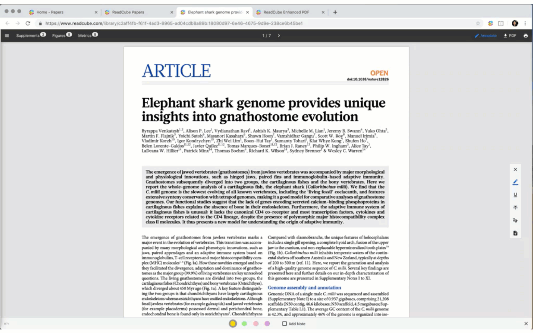 gif of annotation tools in the Enhanced PDF Viewer