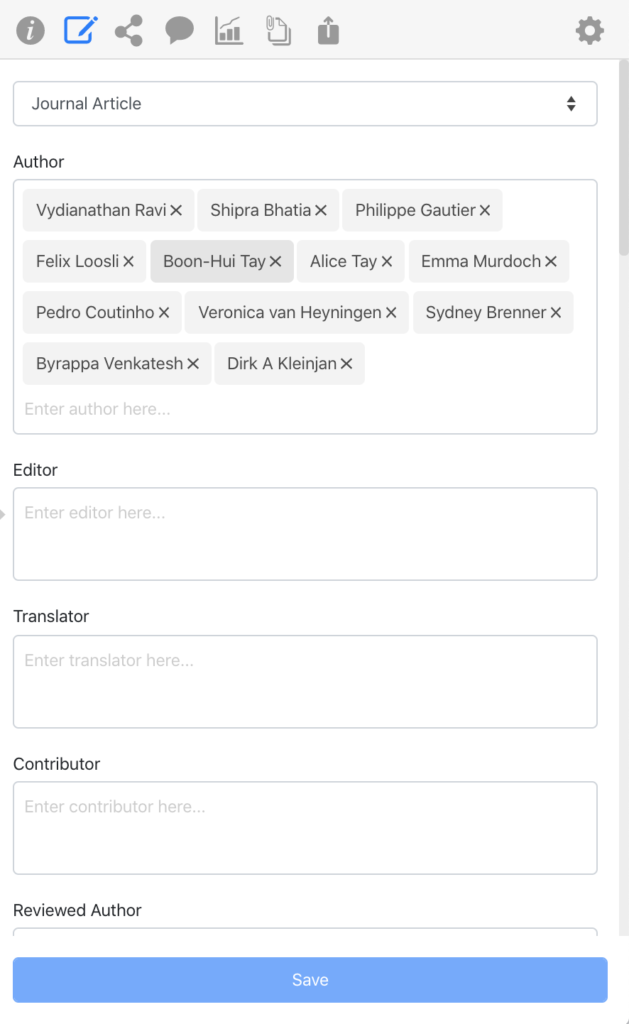 screenshot showing new edit metadata pane