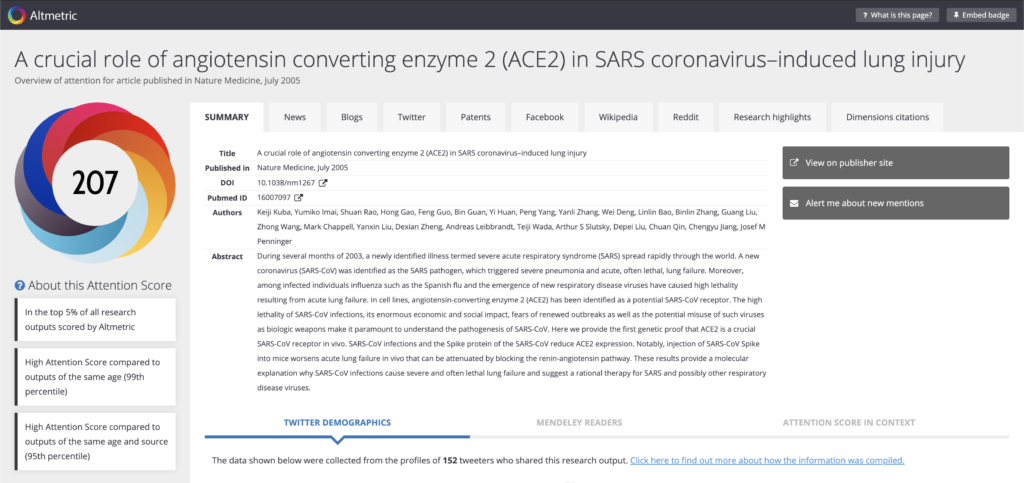 Altmetric article page