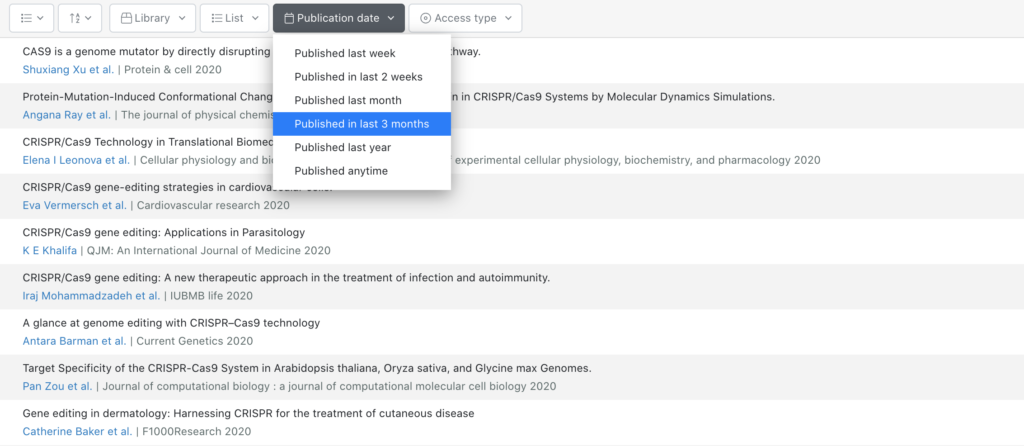 publication range recommendations