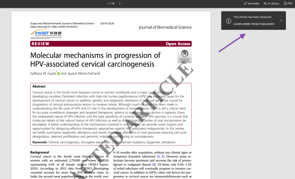 retracted article in EPDF