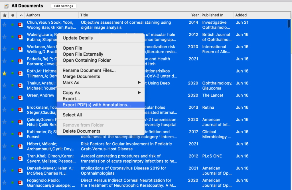 Mendeley export pdf with annotations