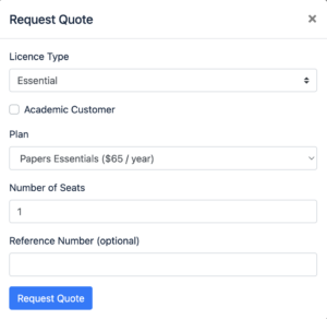 Image of reseller form to request licenses